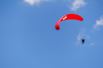 A Swissflag Paraglider in Switzerland
