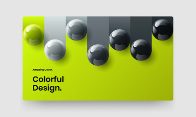 Multicolored placard design vector illustration. Abstract realistic spheres website layout.