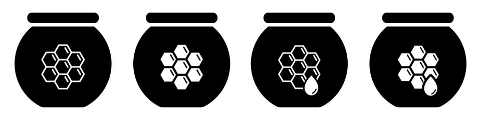 Fototapeta premium Honey jar. Honey jam icon, vector illustration