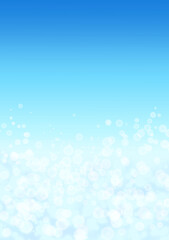 青空とキラキラ泡の背景イラスト　縦長　