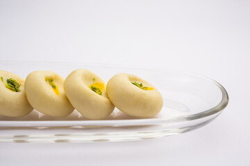 Sandesh or shondesh is a dessert, originating from the Bengal, India, created with milk and sugar