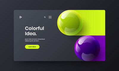 Premium realistic spheres poster concept. Unique banner vector design illustration.