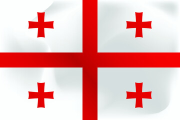 National flag of Georgia. red and white colors