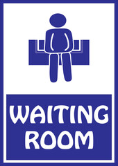 Waiting room sign board vector