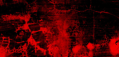 Abstract illustration background with original textured effect in black red color. Concrete wall surface.