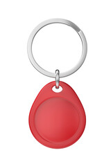 Obraz premium Red RFID key fob isolated on white background, front view