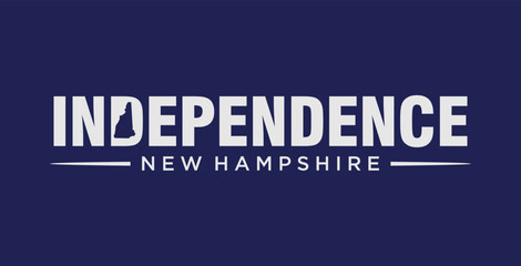 New Hampshire -US: The Campaign and Flag of New Hampshire. Independence NH  Exit. Vector Illustration.