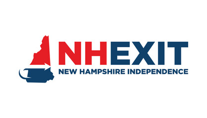 New Hampshire - US: The Campaign and Flag of New Hampshire. Independence NH  Exit. Vector Illustration. - obrazy, fototapety, plakaty