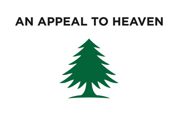Boston - New England. July 4, 2024: New England Flag. An Appeal to Heaven. Vector Illustration.