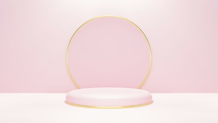 3D rendered podium for your product showcase. Abstract modern minimal background with emty podium