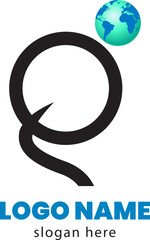 'G' unique alphabet letter logo for a Travel company. the road heading towards the globe. Company branding icon design.