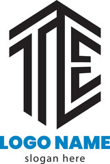 Creative logo of alphabet 'TE' for a construction company, home, real estate, and building property. can be used for branding