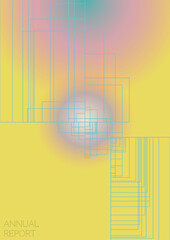 Obraz premium Minimal Minimal Geometric Vector Poster Design with Lines and Gradient Colorful Circles. Collection of Abstract Backgrounds for Covers, Flyers, Templates, Booklets, Cards, Brochures, Branding, etc.