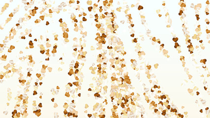 Realistic Background with Confetti of Hearts Glitter Particles. St. Valentine Day. Celebration pattern. Light Spots. Explosion of Confetti. Glitter Vector Illustration. Design for Banner.