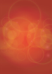 Twinkle Vector Magic Background With Golden Sparkle Circles on Red Gradient. Shiny Sun Texture. Defocused Bokeh Design. Christmass And New Year Frame. Glittery Shimmer Summer Love Page. Valentine Card