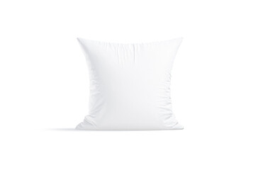 Fototapeta na wymiar Blank white square pillow mockup stand, front view