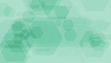 Obraz na płótnie Canvas Green grunge minimal geometric background with hexagons