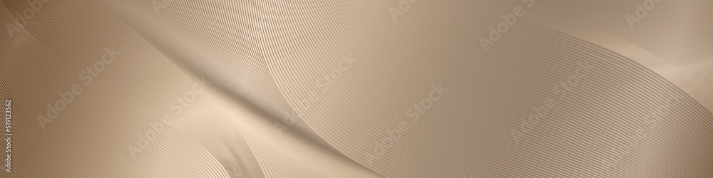 Leinwandbilder premium background with diagonal line pattern in gold, mocha brown. vector wavy template for busines
