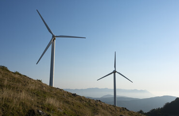 Wind turbines on the mountain