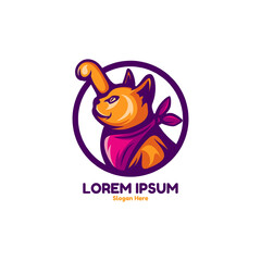 Cute Cat Character Logo