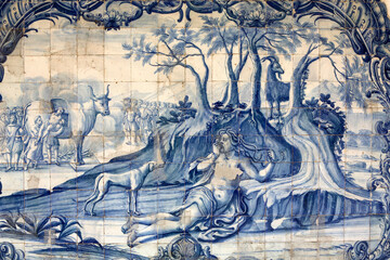 Azulejo in Sao Francisco's church cloister :  Envy is a great evil (Horace).