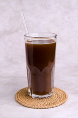 Brown carbonated drink in glass