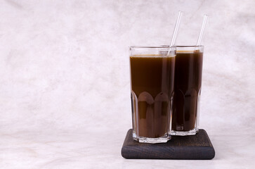 Brown carbonated drink in glass