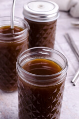 Brown carbonated drink in glass