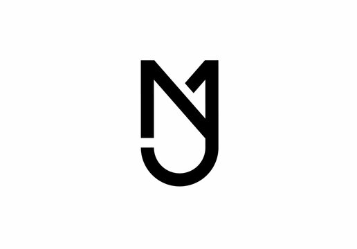 nj jn n j monogram logo isolated on white background