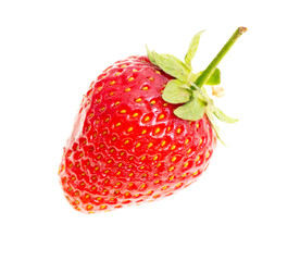 Juicy red strawberry isolated on white © schankz