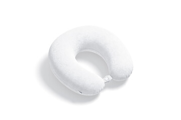 Blank white travel pillow mockup, side view