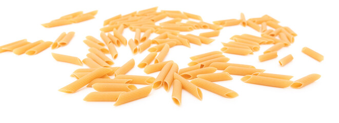 Dry pasta isolated on a white background.