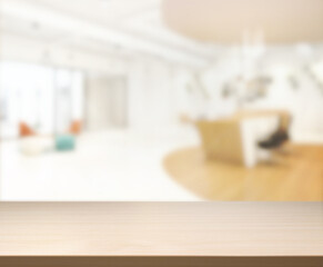 Table Top And Blur Office Of Background