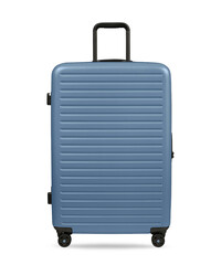 Blue suitcase isolated on white background	