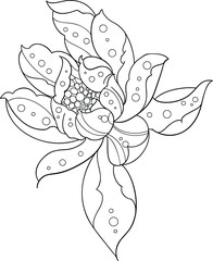 hand flower drawn copostion
coloring page for kids