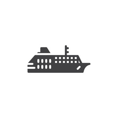 Obraz premium Cruise ship vector icon