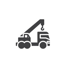 Naklejka premium Crane truck vector icon