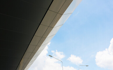Fototapeta na wymiar Aluminium composite cladding finishing on ceiling roof.