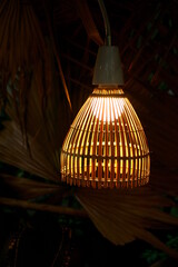 bamboo lamps in the night