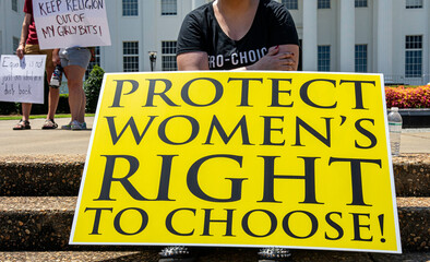 Pro-Choice signs at an outdoor rally