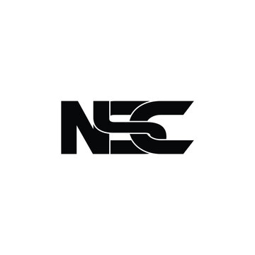 NSC letter monogram logo design vector