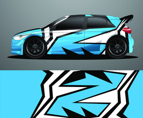 Rally car decal graphic wrap vector, abstract background