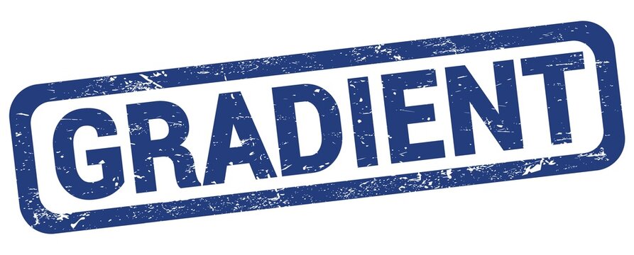 GRADIENT text written on blue rectangle stamp.