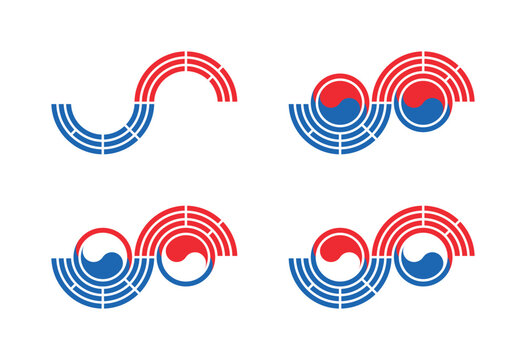 korea logo set. vector illustration isolated on white background