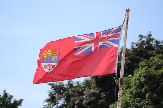 Ontario flag in the wind