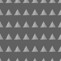 Obraz premium Vector. Hand drawn seamless monochrome pattern with striped, triangles, dashes, stripes. Mosaic. Repeating geometric texture, geometric shape. Dividers.