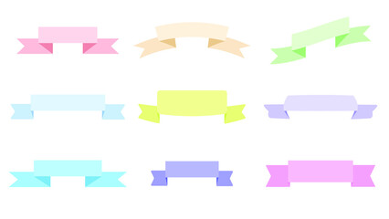 collection set of cute pastel ribbon, tag banner, masking tape illustration decoration for the planner, journal, notepad, memo, and reminder. cute and simple for your design