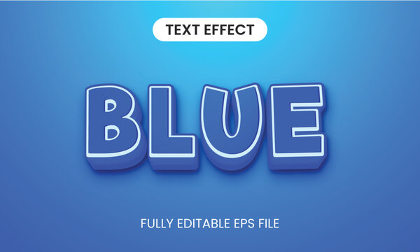 Blue 3d Editable Text Effect 