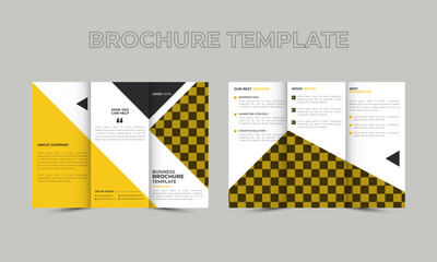 Corporate business trifold brochure template. Modern, Creative, and Professional tri-fold brochure vector design. Simple and minimalist promotion layout a4, print