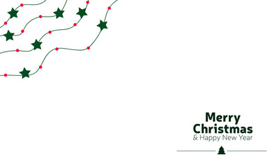 Merry Christmas card in zentangle style with word Happy New Year. Vector.